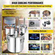 Charger l'image dans la visionneuse de galerie, Amocart 50L Alcohol Water Distiller Bottle Moonshine Equipment Stainless Steel Brewing Machine for Whisky Wine Beer Dispenser