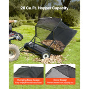 Load image into Gallery viewer, Amocart 52 in Tow Behind Lawn Sweeper 26 cu.ft. Yard Sweeper Adjustable Sweeping Height with Dumping Rope for Grass Clippings