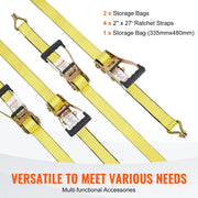 Bild in Galerie-Viewer laden, Amocart Ratchet Tie Down Straps (4PK) 10000 lb Break Strength Double J Hook for Moving Securing Cargo Appliances Lawn Equipment