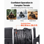Bild in Galerie-Viewer laden, Amocart 2500/3500LBS 12V Wired Electric ATV/UTV Winch with 32/39ft Synthetic Rope Aluminum Fairlead Mount Plate for Towing Car