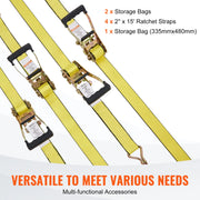 Charger l'image dans la visionneuse de galerie, Amocart 4pcs 2/4/8M Ratchet Strap Tie Down Cargo Belt with Metal Buckle Tensioner Strong Lashing for Luggage Car Motorcycle