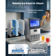Charger l'image dans la visionneuse de galerie, Amocart 80lbs-440lbs/24H Commercial Ice Maker Machine Stainless Steel Ice Maker with LED Display & Self-Cleaning for Bar Home