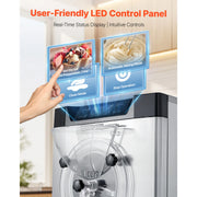 Load image into Gallery viewer, Amocart 2000/2400W Commercial Hard Ice Cream Machine with 6/10L 304 Stainless Steel Cylinder Auto Clean LED Panel for Snack Bar