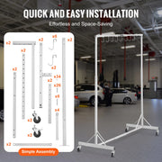 Bild in Galerie-Viewer laden, Amocart 66 lbs Painting Drying Rack 5-7ft Adjustable Height Automotive Paint Rack Stand with 8 Hooks for Auto Repair Shops