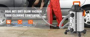Charger l'image dans la visionneuse de galerie, Amocart Stainless Steel Wet Dry Shop Vacuum Wet Dry Vac Powerful Suction Small Shop Vac Perfect for Carpet Debris Pet Hair