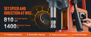 Charger l'image dans la visionneuse de galerie, Amocart 1300W/1400W Magnetic Drill Press 2" Electric Drilling Machine 1-Second Quick Release Power Drill