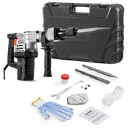 Bild in Galerie-Viewer laden, Amocart Electric Heavy Demolition Jack Hammer 1400W 2pcs Chisels Bits Chipping with Case 2900 BPM Concrete Breaker Gloves Black