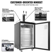 Load image into Gallery viewer, Amocart 152L Stainless Steel Beer Kegerator Draft Beer Dispenser Adjustable Faucet Regulator Keg Refrigerator Dual Tap for Home