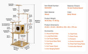 Bild in Galerie-Viewer laden, Amocart Large Cat Tree 68.9inch Tall Multi-level Cat Condo Furniture Activity Center with Cozy Perches Kitten House for Indoor