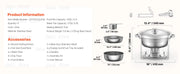Charger l'image dans la visionneuse de galerie, SucceBuy 4 Pack Chafing Dish Buffet Set Stainless Steel Chafer w/4 Full Size Pan Round Catering Warmer Server for Party Banquets