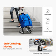 Bild in Galerie-Viewer laden, Amocart 36L Folding Shopping Cart Stair Climbing Handcart with Wheels & Oxford Cloth Bag Hand Truck for Grocery Laundry Storage