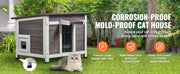 Bild in Galerie-Viewer laden, Amocart Outdoor Cat House Weatherproof, Feral Cat Shelter for Cat Outdoor Wooden Cat Rabbit House with All-Round Foam Insulated