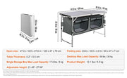 Charger l'image dans la visionneuse de galerie, Amocart Camping Outdoor Kitchen Table Cabinet Foldable Folding Cooking Storage Rack Aluminum Alloy Bracket for BBQ Picnic