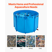 Load image into Gallery viewer, Amocart Canvas Fish Pond 448.8Gal Above Ground Fish Pond, Foldable PVC Koi Tank with Frame and Drain Valve for Aquaculture Blue
