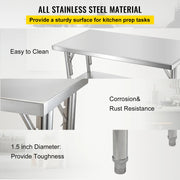 Load image into Gallery viewer, Amocart Folding Commercial Prep Table Commercial Worktable Workstation with Undershelf Folding Table for Home Kitchen