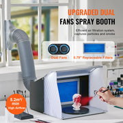 Load image into Gallery viewer, Amocart Airbrush Spray Booth Portable Hobby Airbrush Paint Spray Booth Kit with 4 LED Light Powerful Dual Exhaust Fans