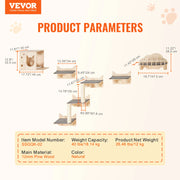 Charger l'image dans la visionneuse de galerie, Amocart Wall Mounted Cat Shelves Cat Wall Shelves and Perches with Jumping Boards Hammocks & Cat Tree Cat Furniture and Shelves