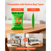 Load image into Gallery viewer, Amocart Continuous Bag Band Sealing Machine 0.24-0.47in Width Vertical Band Sealer with Roller Printing for 0.001-0.03in Bags