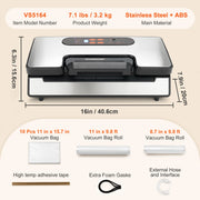 Bild in Galerie-Viewer laden, Amocart 90Kpa 130W Vacuum Sealer Food Packaging Machine with Free 10pcs Vacuum bags for Household Kitchen Vacuum Food Sealing