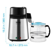 Charger l'image dans la visionneuse de galerie, Amocart Water Distiller 4L 1.05 Gallon Pure Water Purifier Filter For Home Countertop750W Distilled Water Maker Stainless Steel