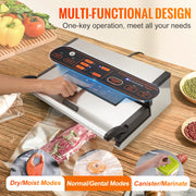 Bild in Galerie-Viewer laden, Amocart Commercial Vacuum Sealer Machine Multifunction Automatic Food Packaging with Bag Roll Storage Cutter for Home Kitchen