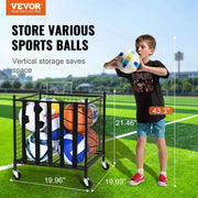 Charger l'image dans la visionneuse de galerie, Amocart Rolling Sports Ball Storage Cart Sport Equipment for Indoor Outdoor Steel Storage Rack for Garages Gym and Schools