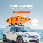 Bild in Galerie-Viewer laden, Amocart Kayak Roof Rack 2 Pairs J-Bar Soft Roof Rack Quick Folding Top Mount Tie Down Carrier for Surf Board Canoe Ski Board