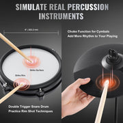 Load image into Gallery viewer, Amocart Electric Drum Set 32 Drum Kits & 480 Sounds, USB MIDI Supported 8 / 10 in Quiet Mesh+10 in Cymbals Drum Sticks Easy Use