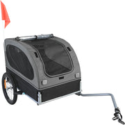 Charger l'image dans la visionneuse de galerie, Amocart 88lbs Dog Bike Trailer Pet Cart Bicycle Carrier with Wheels Coupler Reflectors Flag Collapsible to Store for Dogs