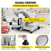 Charger l'image dans la visionneuse de galerie, Amocart Meat Slicer 8/10inch Carbon Steel Blade Electric Deli Food Slicer Adjustable Thickness Commercial Home Cut Meat Cheese