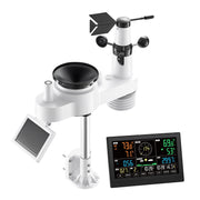 Bild in Galerie-Viewer laden, SucceBuy 7-in-1 Wi-Fi Weather Station & APP Control, 7.5-Inch VA Display Solar Powered Sensor, Indoor & Outdoor Weather Forecast