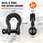 Bild in Galerie-Viewer laden, Amocart Off-Road Recovery Kit 3"x30' Heavy Duty Winch Recovery Kit with 30,000 lbs Tow for ATVs Jeeps Off-Road Vehicles Trucks