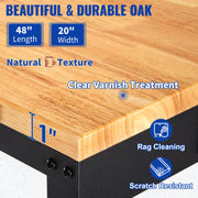 Charger l'image dans la visionneuse de galerie, Amocart 2000 lbs Adjustable Garage Workbench 48/61" L x 20" W Work Table with 28.3"-38.1" Height & Hardwood Top for Office Home