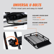 Load image into Gallery viewer, Amocart Roof Rack Cargo Basket 46"x36"x4.5" / 51"x36"x5" Rooftop Cargo Carrier Heavy-Duty 200LBS Capacity for SUV Truck Vehicle