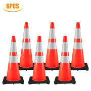 Charger l'image dans la visionneuse de galerie, Amocart PVC 18/28/36 Inch Traffic Safety Parking Cones Reflective Collars Higher Warning for Traffic Control Construction Sites