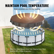 Bild in Galerie-Viewer laden, Amocart 18/15Ft Round Pool Cover Solar Covers for Above Ground Pools Safety Pool Cover with Drawstring Design Black