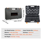 Bild in Galerie-Viewer laden, Amocart 26/65PCs US Drive Impact Socket Set Deep Standard Socket Set SAE Metric 6 Point CR-V Cr-Mo Alloy Steel Auto Repair