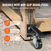 Charger l'image dans la visionneuse de galerie, Amocart 165 lbs 2.5" Set of 4 Workbench Caster Wheels Side Mounted Retractable Stepdown Wheel 360° Swivel for Tables Equipment