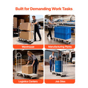 Charger l'image dans la visionneuse de galerie, Amocart 2000LBS U-Boat Platform Truck Dolly Steel Utility Cart with Detachable Handles Industrial Hand Push Truck for Warehouse