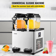 Charger l'image dans la visionneuse de galerie, Amocart 2x6L Commercial Beverage Slush Machine Frozen Drink Juice Dispenser Ice-Cool Smoothie Maker Equipment for Restaurant
