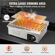 Charger l'image dans la visionneuse de galerie, SucceBuy 21In Commercial Electric Grill Flat Pan Stainless Steel Desktop Griddle Hotplate Teppanyaki Grill w/Temperature Control
