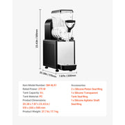 Bild in Galerie-Viewer laden, Amocart 6L/1.6Gal Slushie Machine Commercial Slushy Maker Frozen Drink Maker w/ Self-Cleaning for Restaurants Bars for Slushie
