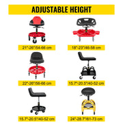 Bild in Galerie-Viewer laden, Amocart Rolling Garage Stool Car Detailing Stool Adjustable Height Mechanic Seat With Tool Tray Workshop Auto Repair Shop Stool