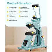 Charger l'image dans la visionneuse de galerie, Amocart Hat Heat Press Machine w 2/4pcs Interchangeable Platens Precise Temperature and Time Control Hat Heat Press