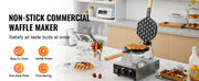 Charger l'image dans la visionneuse de galerie, SucceBuy Commercial Egg Bubble Waffle Maker 1400W Non-Stick Stainless Steel Bubble Puff w/180° Rotatable 2 Pans & Wooden Handles