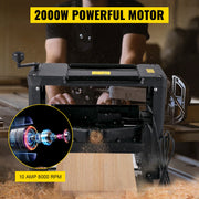 Load image into Gallery viewer, Amocart Electric Planer 12.5/13 inch Thicknesser Wood Planer With Stand & Dust Exhaust 1800W 8000RPM for Woodworking Power Tool