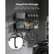 Bild in Galerie-Viewer laden, Amocart 2-Tier Wall Mounted Garage Shelving Unit with Hooks 24 x 48in 260lbs Per Shelf Floating Storage Metal Rack for Home