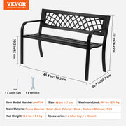 Bild in Galerie-Viewer laden, Amocart Outdoor Bench Wooden Metal Garden Bench for Outdoors 480 lbs Load Capacity Bench Outdoor Garden Park Bench