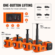 Bild in Galerie-Viewer laden, Amocart 5T Electric Car Jack Hydraulic Jack with Electric Impact Wrench Built-in Inflatable Pump, LED Light for SUV Sedan Truck