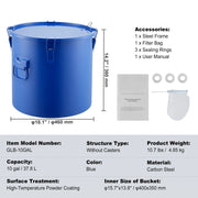 Charger l'image dans la visionneuse de galerie, Amocart 10 Gal Fryer Grease Bucket Carbon/Stainless Steel Rust-Proof Coat Transport Container Lock Clips Filter Bag for Hot Oil